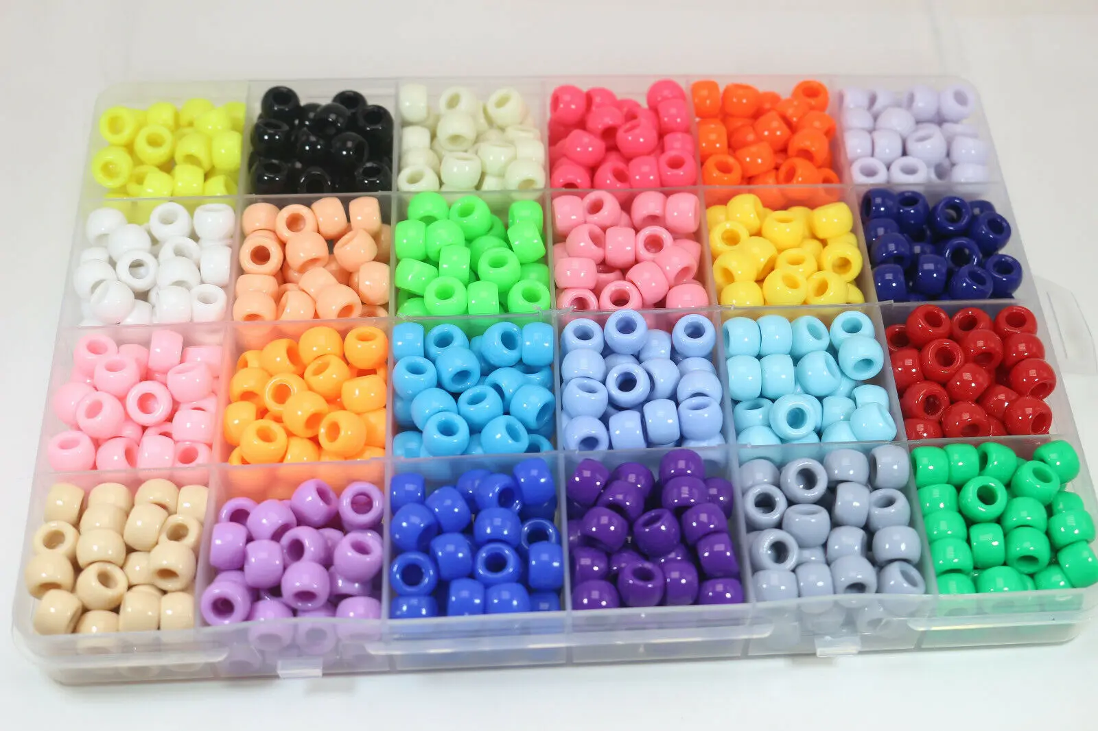 

Craft DIY Acrylic Pony Beads Set 9X6mm 24 /15 Color with Organizer Box for Bracelet