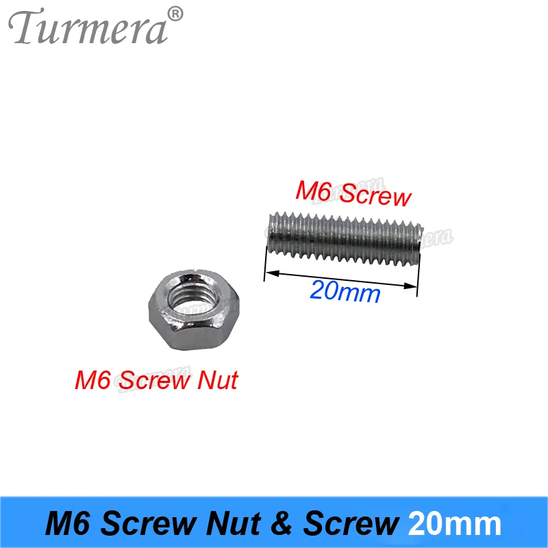 Turmera M6 śruba i nakrętka śruby 20mm długość do 3.2V Lifepo4 baterii 20Ah 90Ah 100Ah 200Ah 280Ah 310Ah połączyć z szyny