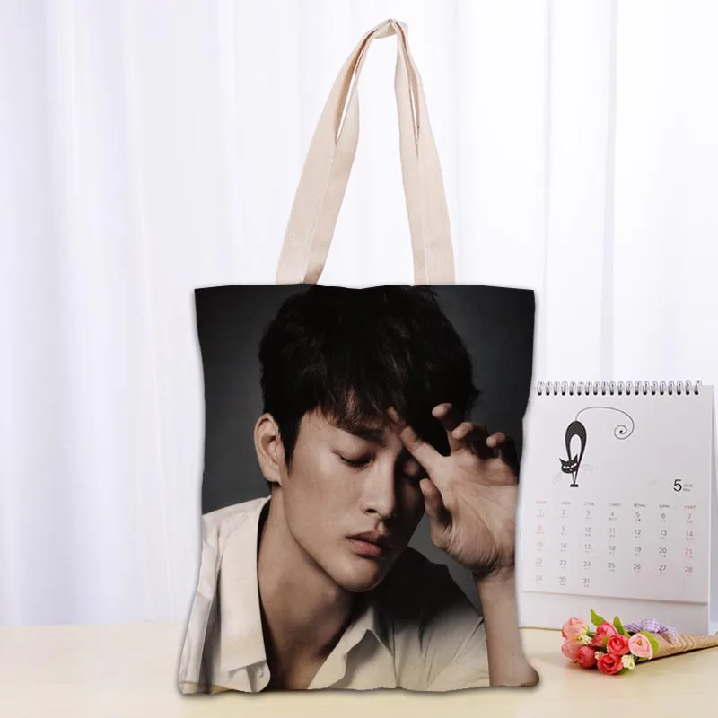 Personalizzato Seo In Guk KPOP Tote Bag Borse shopper a spalla in tessuto di cotone per le donne Borse per la spesa riutilizzabili pieghevoli