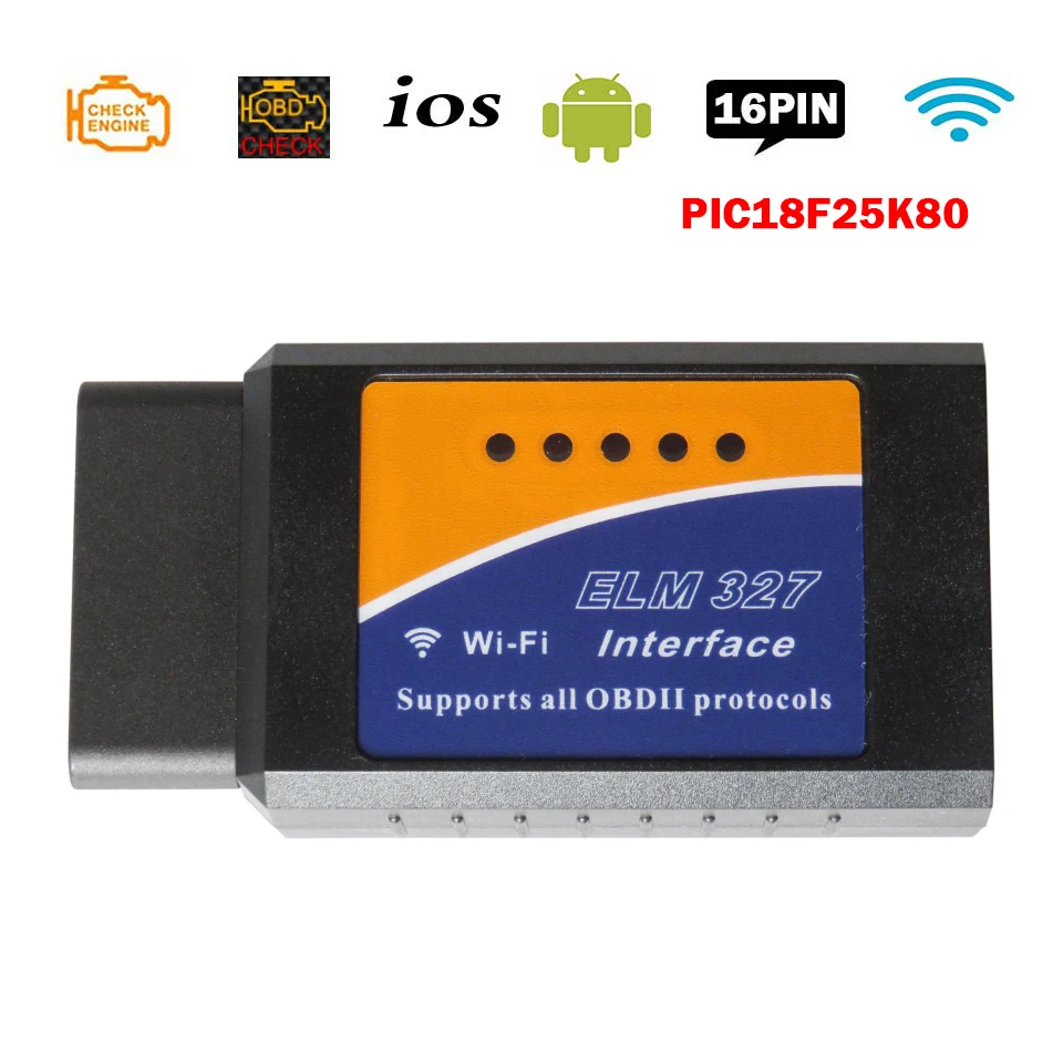 

Auto Obd2 Scaner ELM327 WIFI V1.5 Car Diagnostic Tools PIC18F25K80 Chip ELM 327 V 1.5 Wi-Fi OBD 2 Code Scanner For iOS/Android