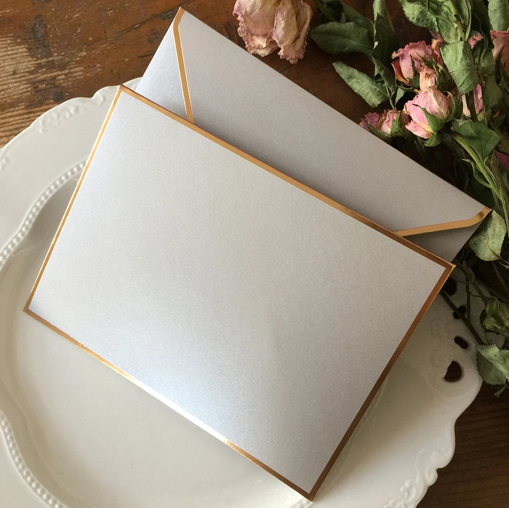 5Pcs/lot Retro Vintage Blank Pearlescent Paper Envelope Wedding Party Invitation Envelope Greeting Card Gift Envelope