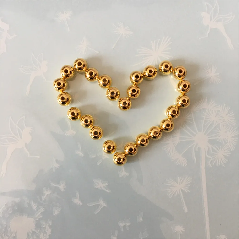 8mm galvanized gold pearl double-hole circular pearl imitation ABS beads jewelry discovery DIY mobile phone case jewelry discove