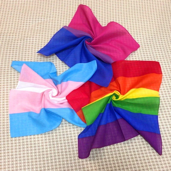 LGBT Bandana Turban lesbien transgenre bisexuel Gay carré écharpe sport Mini bandeau arc-en-ciel drapeau