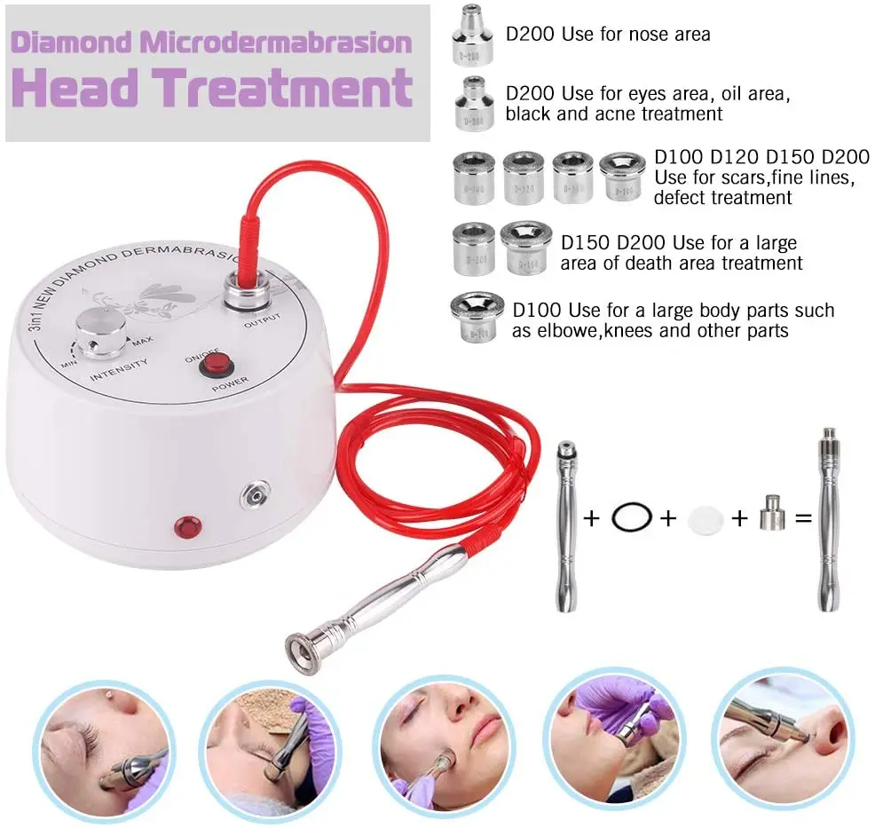 3 in 1 Diamond Microdermabrasion Dermabrasion Machine Facial Care Salon Equipment for Skin Peeling Rejuvenation Lifting Tighten