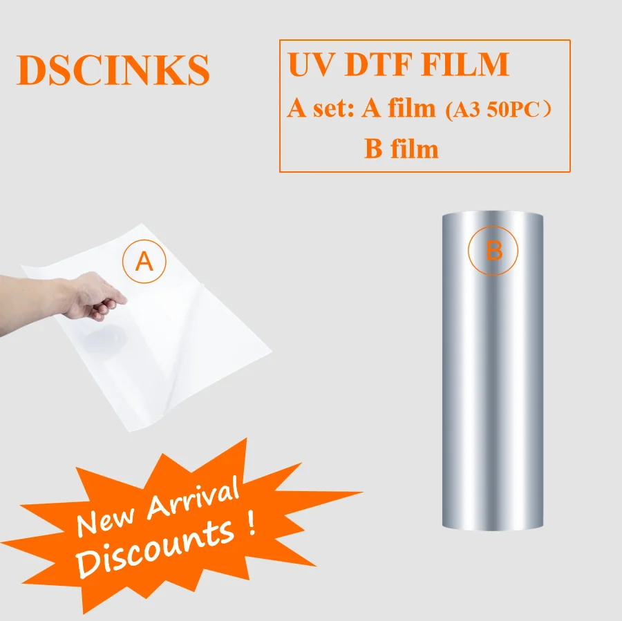 

UV DTF Film One Set A & B Film A3 50PC Driect Printing No Need Glue For Pen Mug Bottle Wooden Gift Box