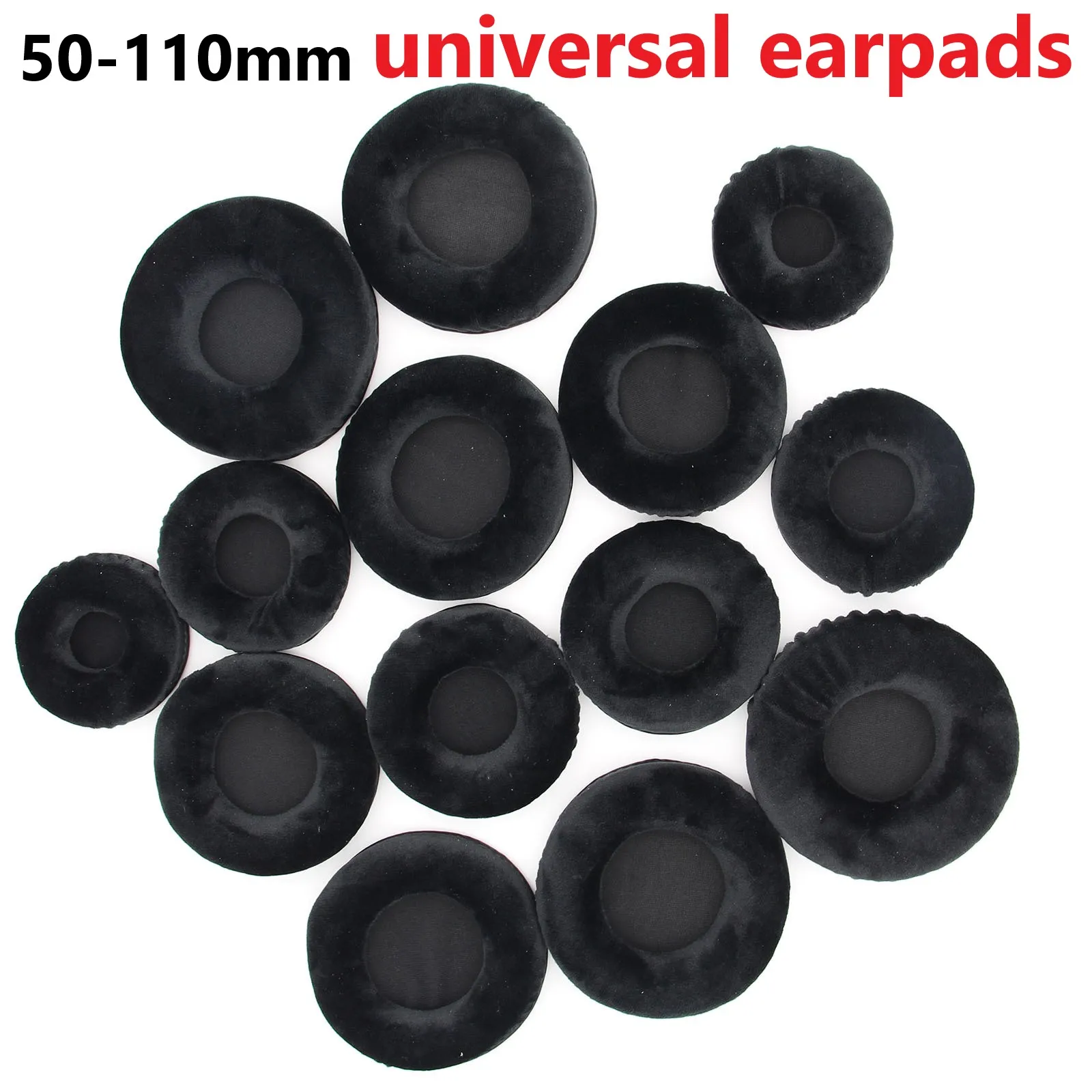 

universal replacement earpads cushion 50mm - 110mm round earpads soft flannel headphone earpads cover for universal headphone