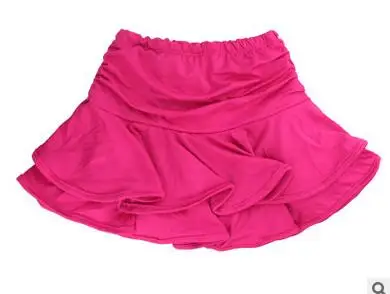 Falda de baile latino de doble capa para niña, Ropa de baile para fiesta, Salsa, Tango, Samba, Ballet, 1 lote