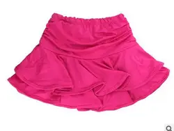 1pcs/lot Girls Latin Dance Skirt Double-layer Salsa Tango Samba Ballet Skirt for Girl Party Dancewear