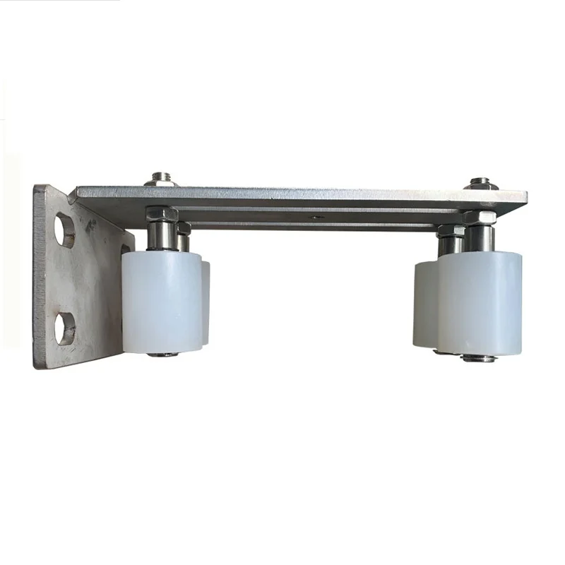 201 SS Slide Gate Guide Post RollersAdjustable Bracket Mount Hard Nylon Rollers Heavy Duty Steel Gate Guider