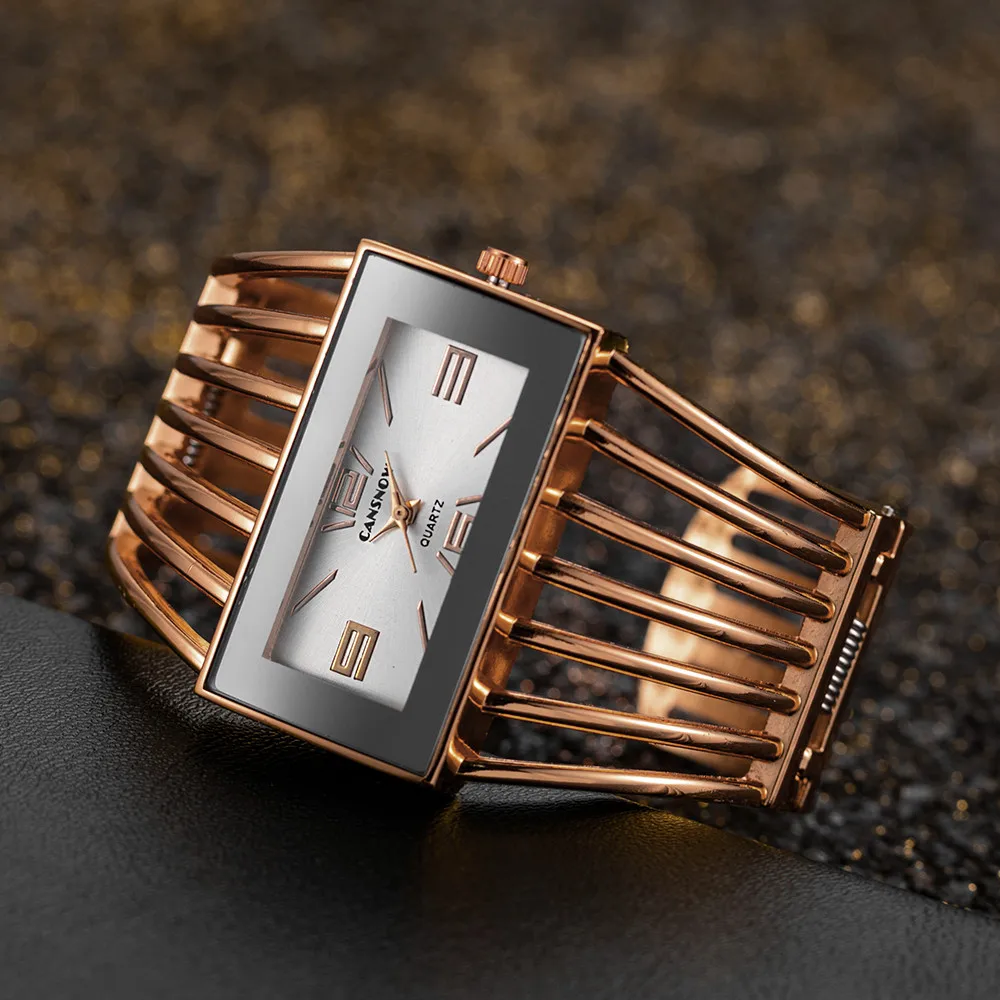 2023 Luxury Fashion Rose Gold Watches Women Stainless Steel Bracelet Bangle Rectangle Quartz Watch Clock zegarek damski relogio