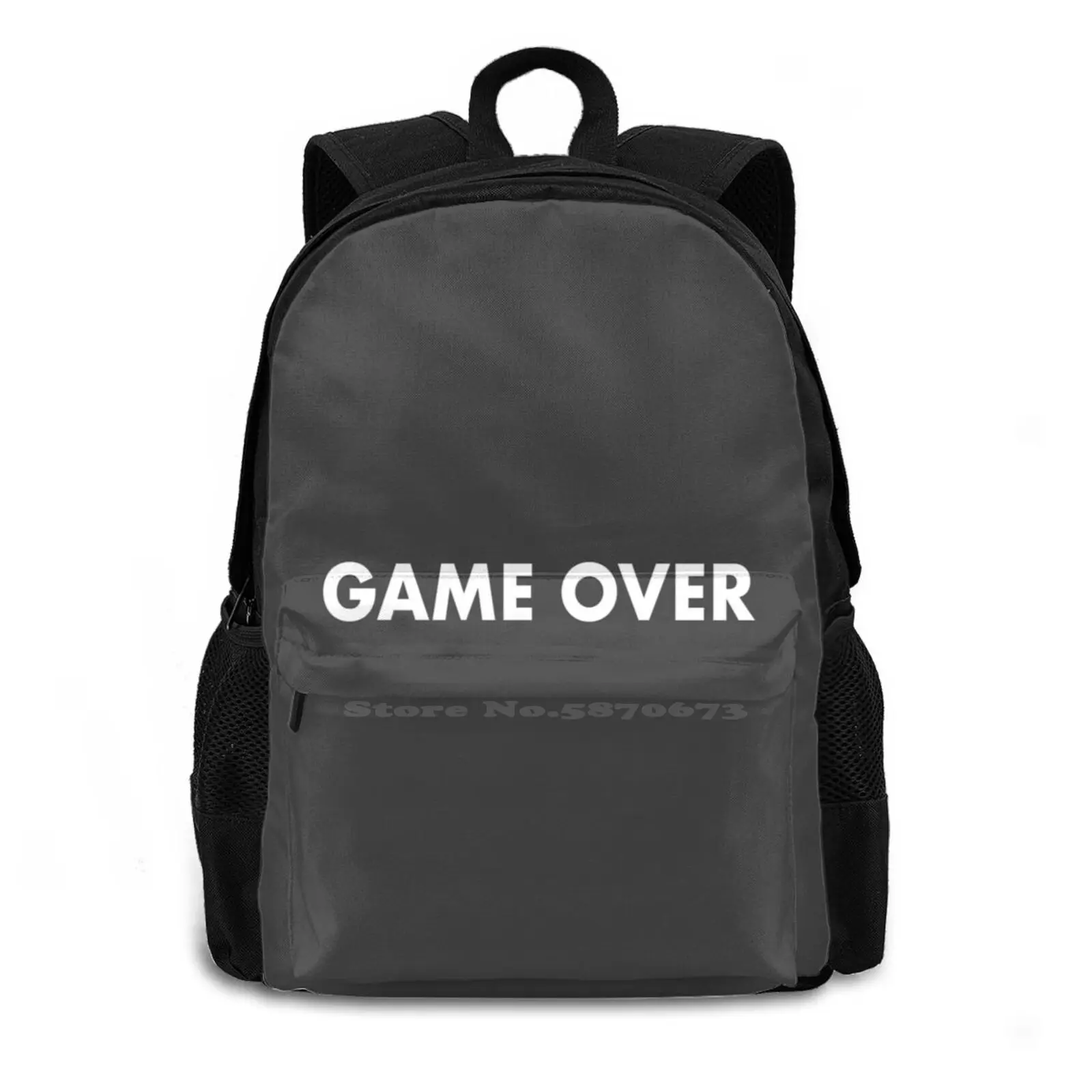 Game Over New Arrivals Unisex Bags Casual Bag Backpack Game Game Over Gaming Geek Games Nerd Gamer Over Funny Computer Horror