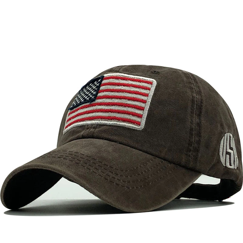 New Cotton Gorras Washed Baseball Cap Flag Of USA Hat Snapback Adjustable Mens Baseball Caps Brand Snapback Hat