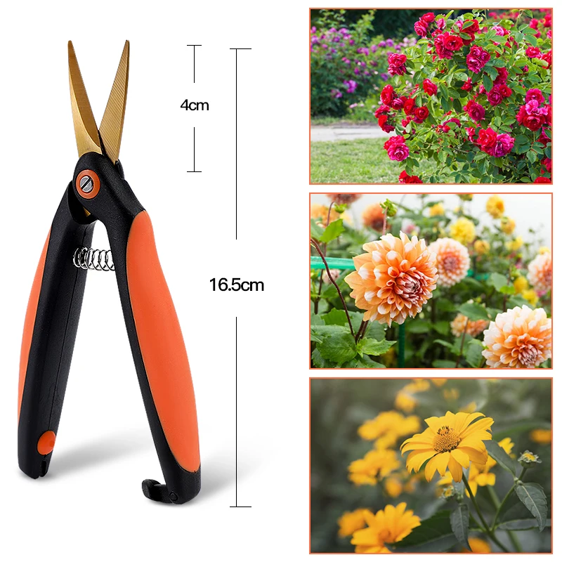 AIRAJ Professional Premium Titanium Bypass Pruning Shears and Micro-Tip Pruning Snip Hand Pruners Garden Clippers
