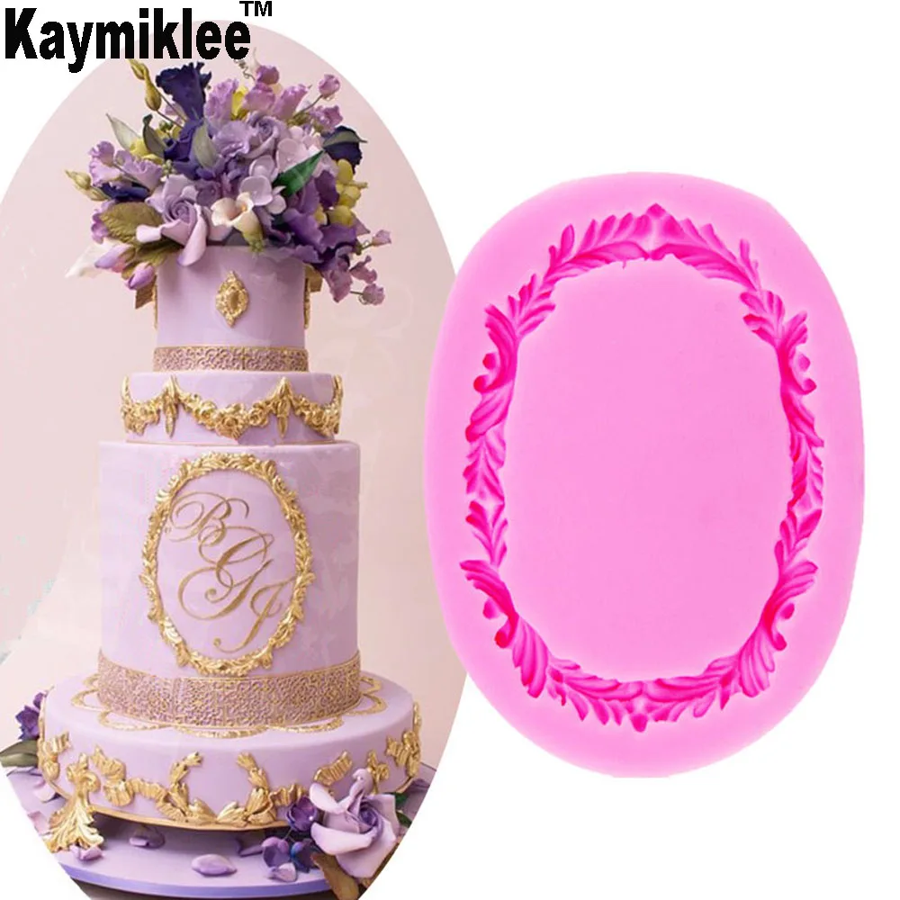 M395 Oval Flower Wreath Silicone Mold Fondant Mould Cake Decorating Tools Chocolate Gumpaste Mold, Sugarcraft, Chocolate Mold