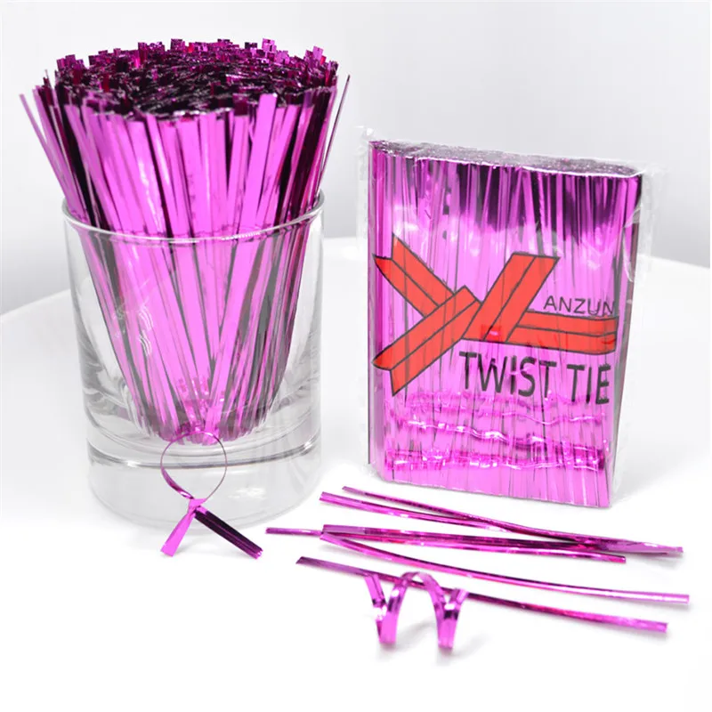 800 teile/los 6 cm Süßigkeiten Tasche Stahl Backen Verpackung Ligation Lollipop Dessert Abdichtung Draht Metallic Twist Krawatte – Detail 3