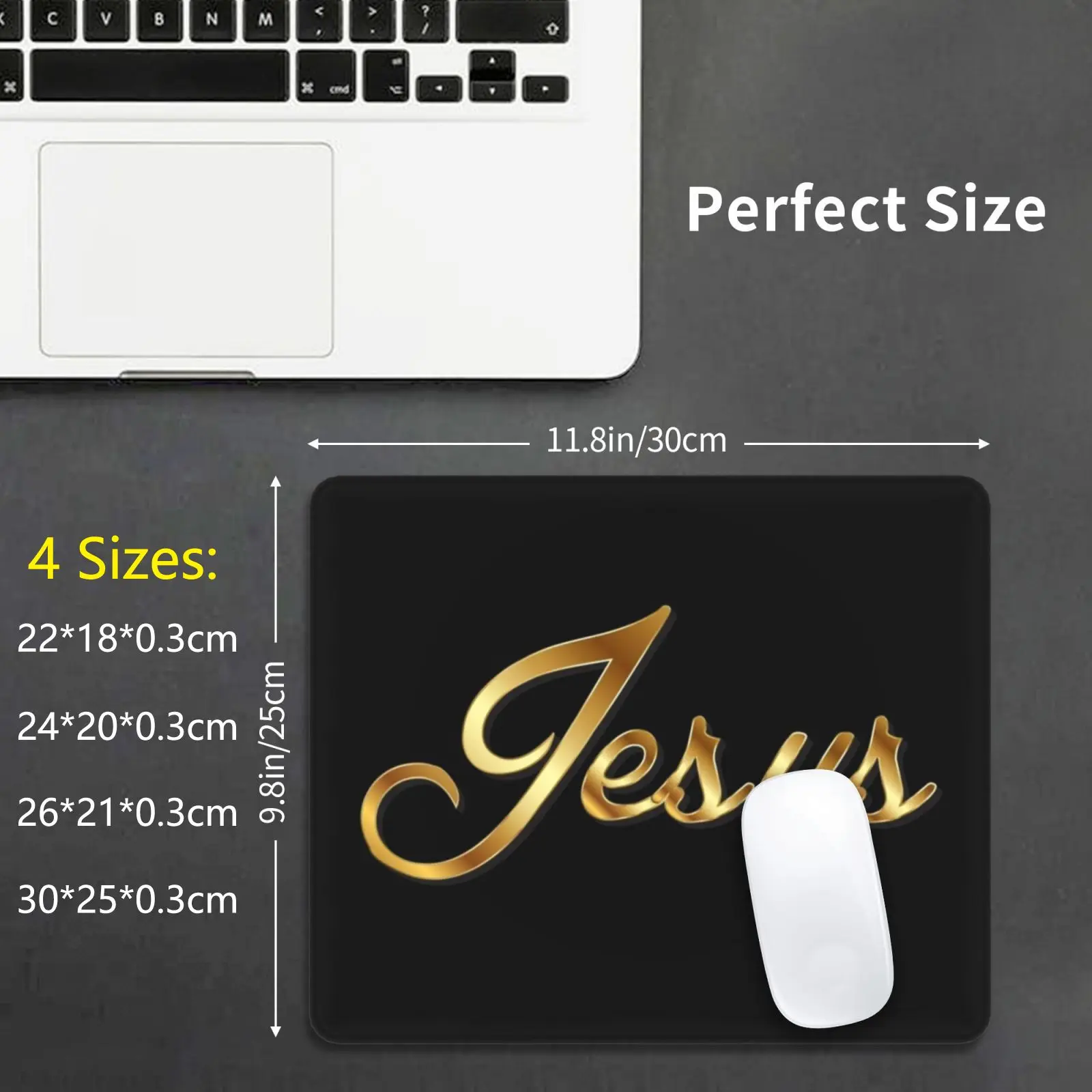 Jesus Mouse Pad DIY Print Cushion Jesus Christian God Bible Faith Christianity Quote Christ Religious Verse