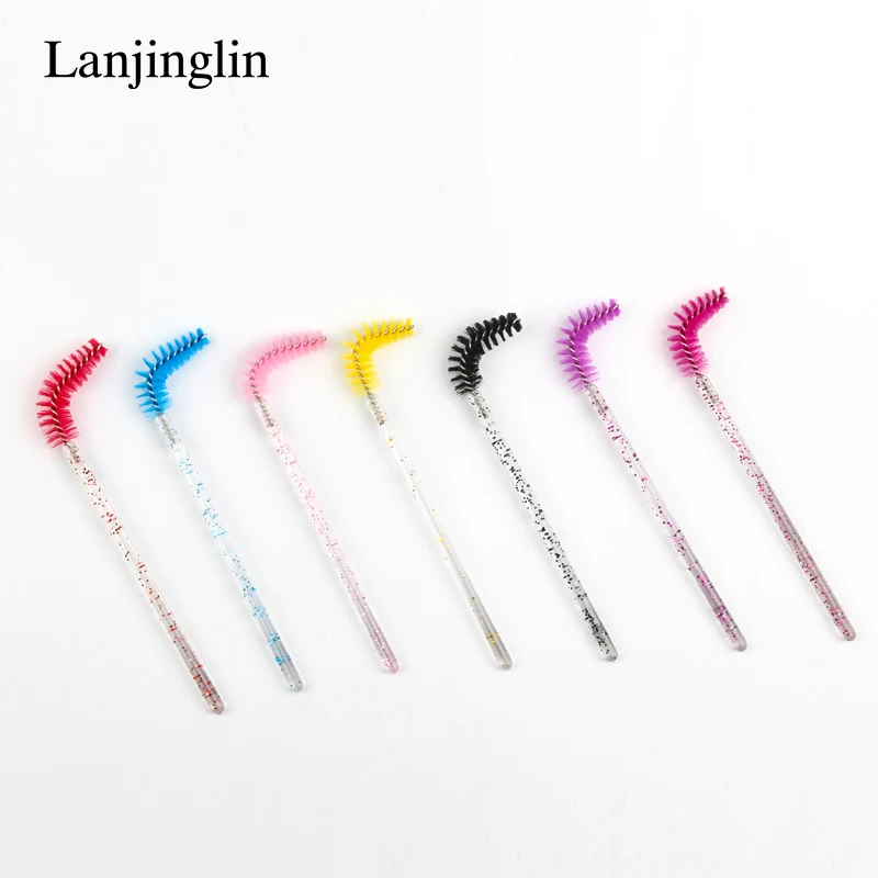 Hot Sale 5/50Pcs Disposable Crystal Eyelash Makeup Brush Diamond Handle Mascara Wands Eyelashes Brush Extension Makeup Tools