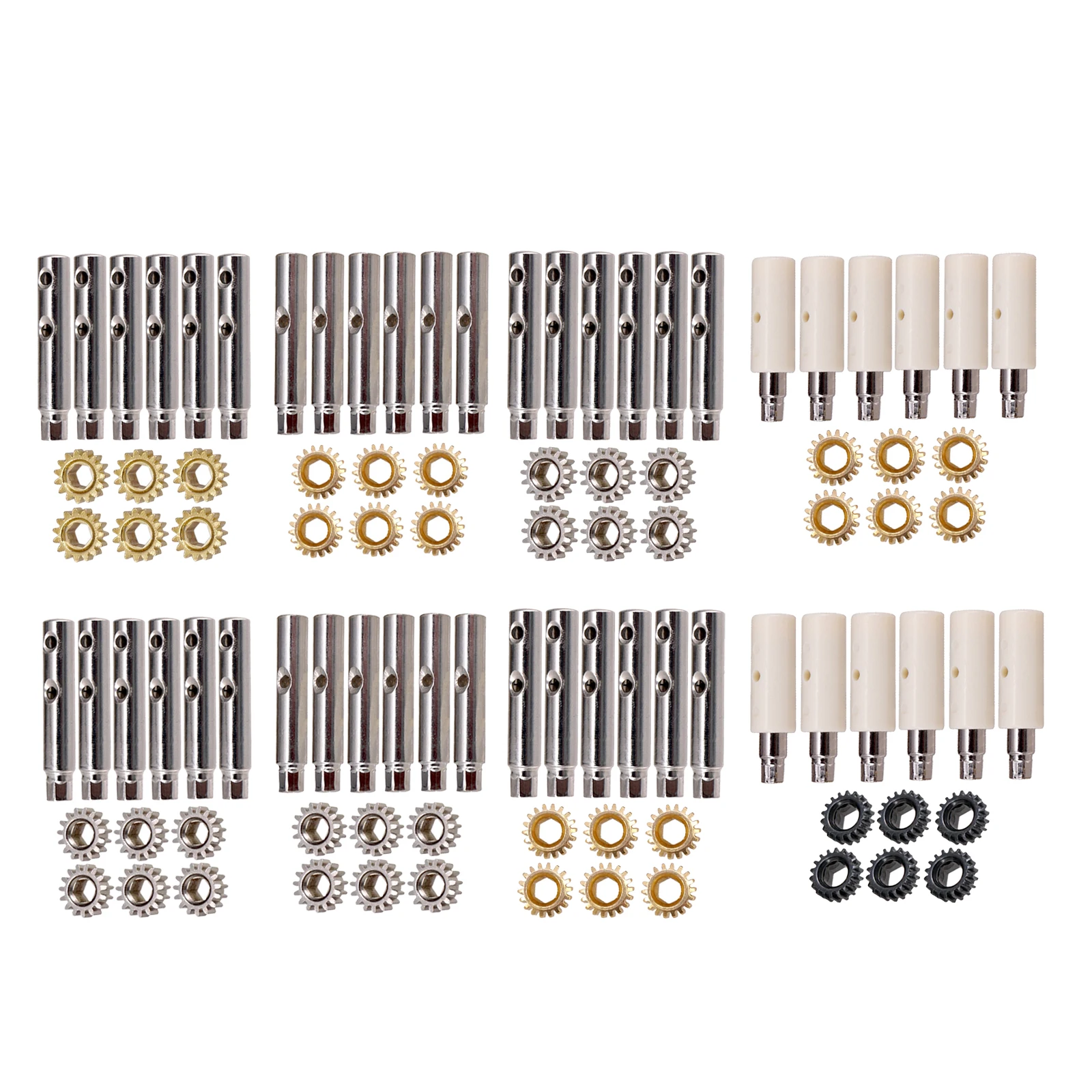 A Set Classical Guitar Tuning Pegs Tuners Machine Heads Gear and White Pins Parts