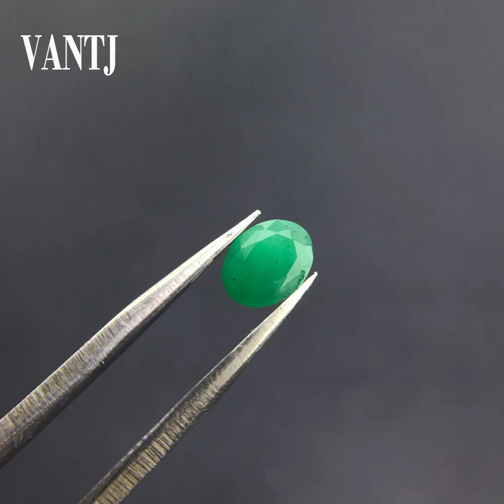 

VANTJ Genuine Natural Emerald Loose Gemstone 8*10mm Oval Cut Customizable Diy for Silver Gold Women Jewelry Random Delivery