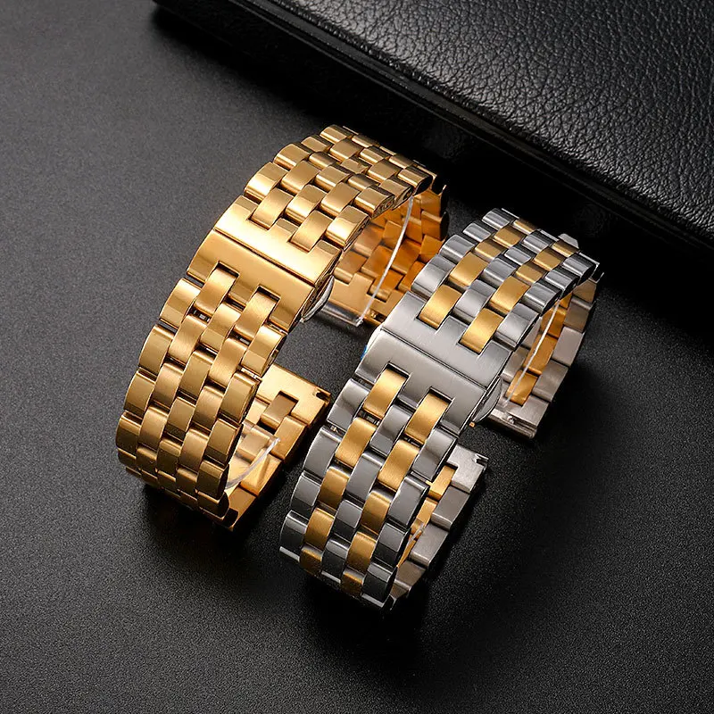 Stainless Steel Watch band Strap Bracelet Watchband Wristband Butterfly Black Silver Rose Gold 18mm 20mm 21 22mm 24mm