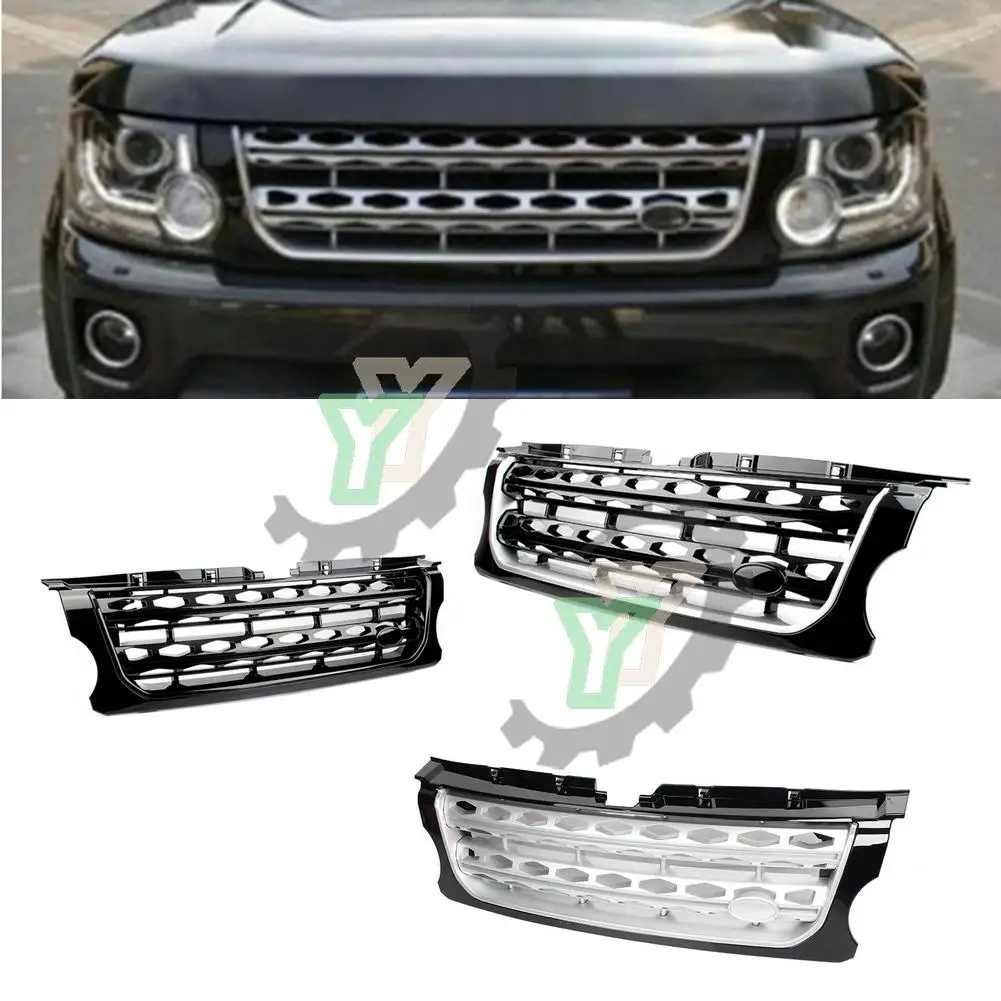 

Car Front Grille Upper Radiator Grill Exterior Grills Mesh Grid Front Bumper For Land Rover Discovery 4 LR4 L319 2014 2015 2016