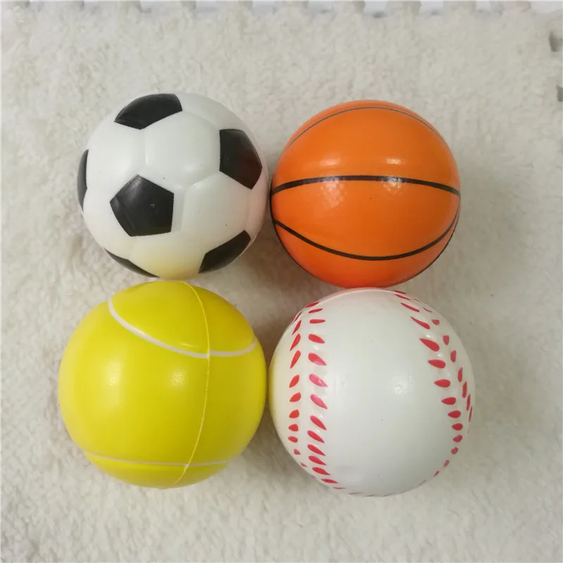 12pcs 6.3cm Anti Stress Ball Relief soccer Football Basketball Baseball Tennis Soft Foam Rubber squeeze Ball Kids Toys Gift