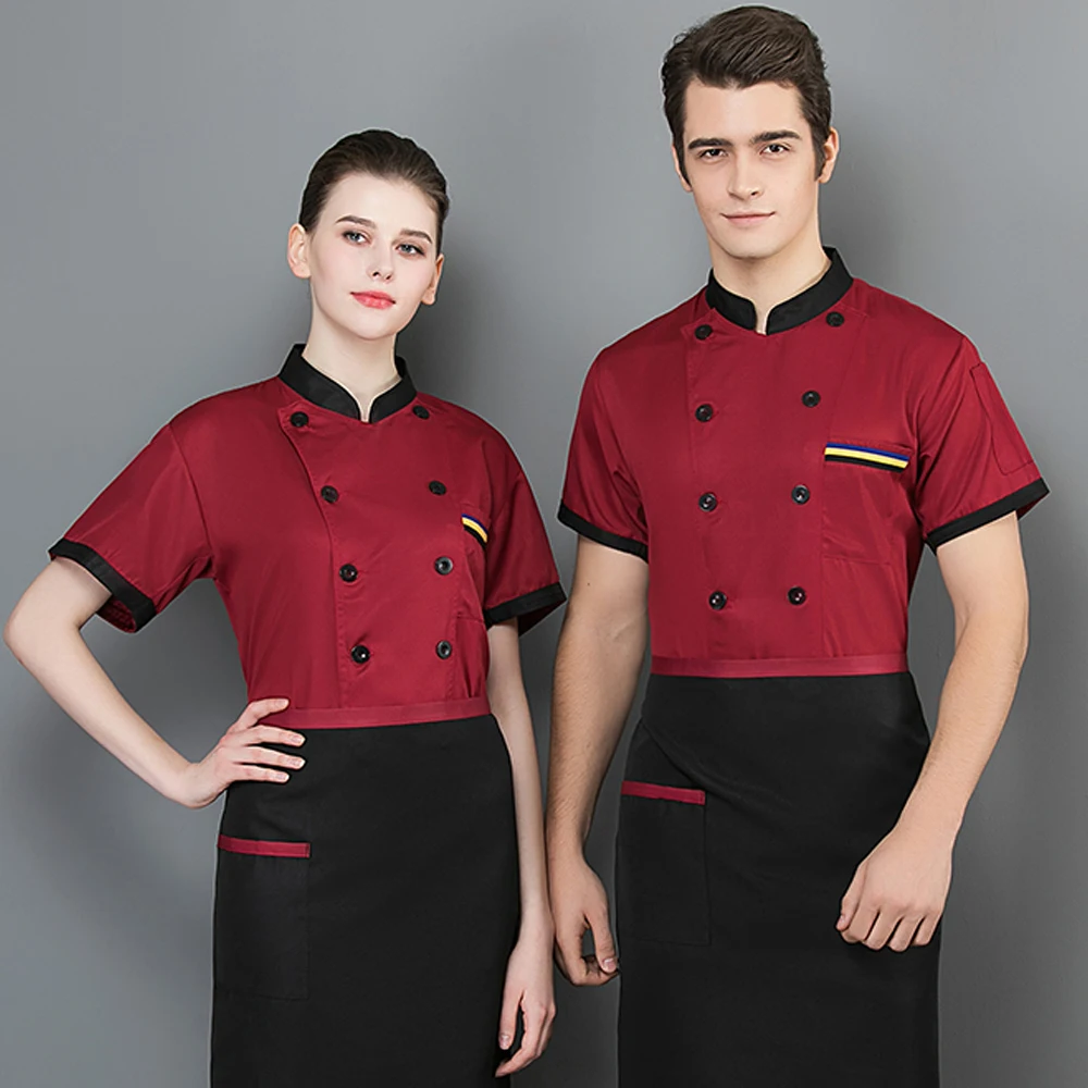 Jaqueta de chef de cozinha masculina, uniforme de restaurante, cozinha, padaria, hotel, camisa unissex, roupas de cozinha