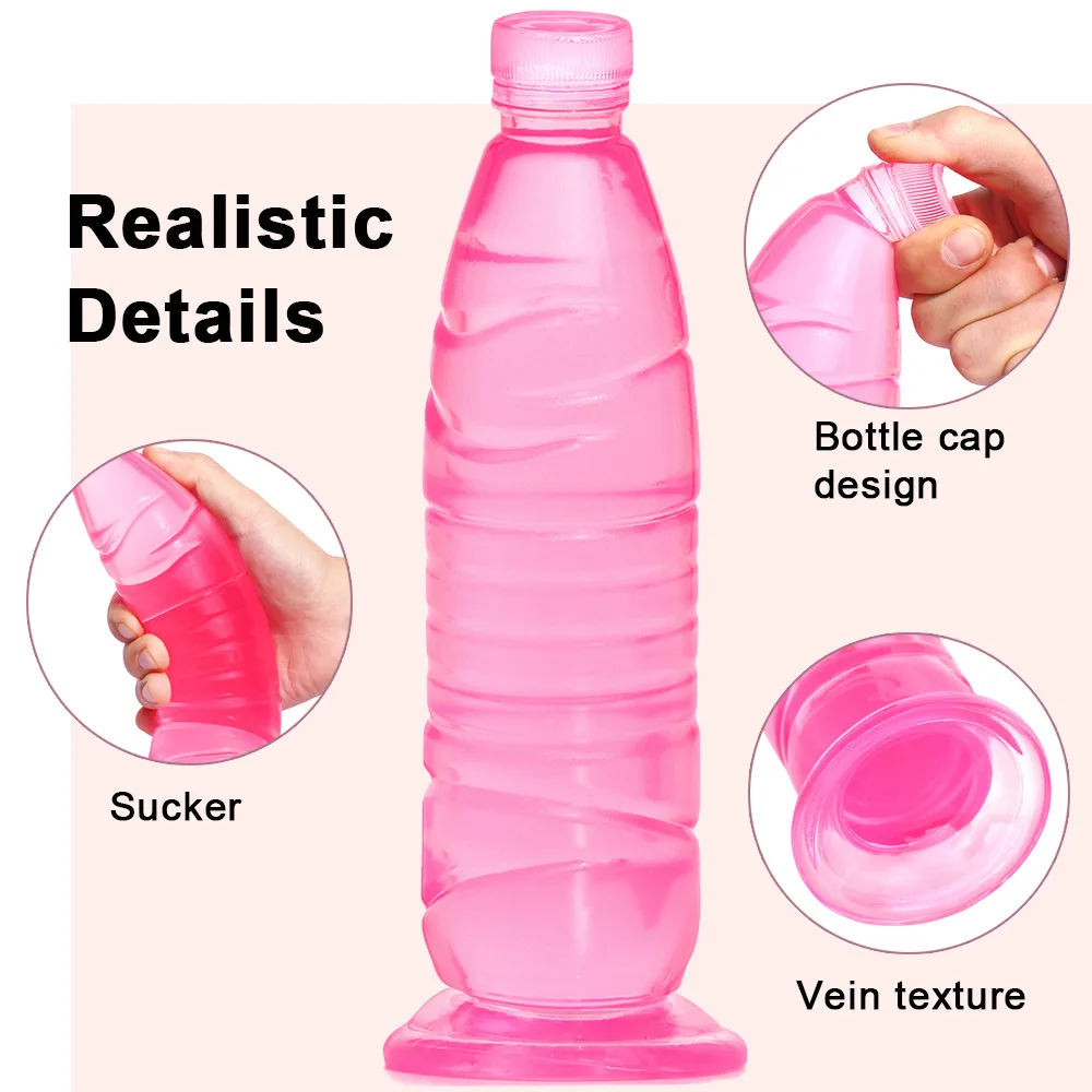 Huge Anal Dildo Mineral Water Bottle Anal Plug with Suction Cup Dildo Anal Expansion Vagina Stimulate Big Sex Toys for Couples