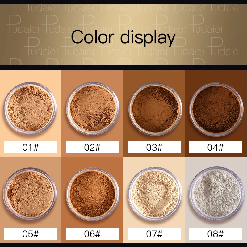 ON SALE-Pudaier Makeup Face Loose Powder For Women Dark Skin Long Lasting Whitening Bronzer Contour Nude Base Setting Powder