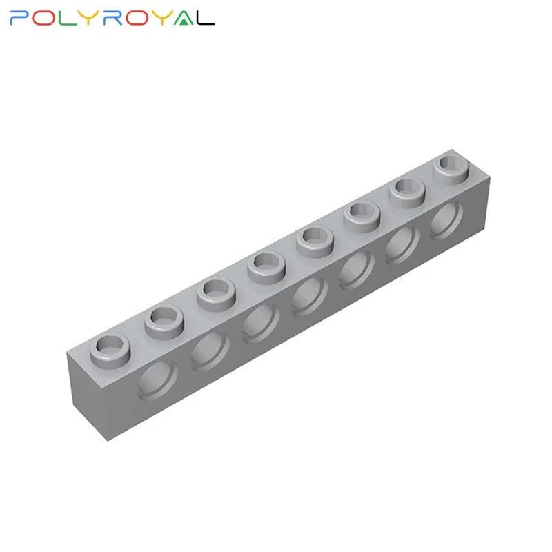 Building Blocks Technicalalal 1x8 Perforated brick 7 holes 10PCS Compatible Assembles Particles al Parts Moc Toy Gift 3702