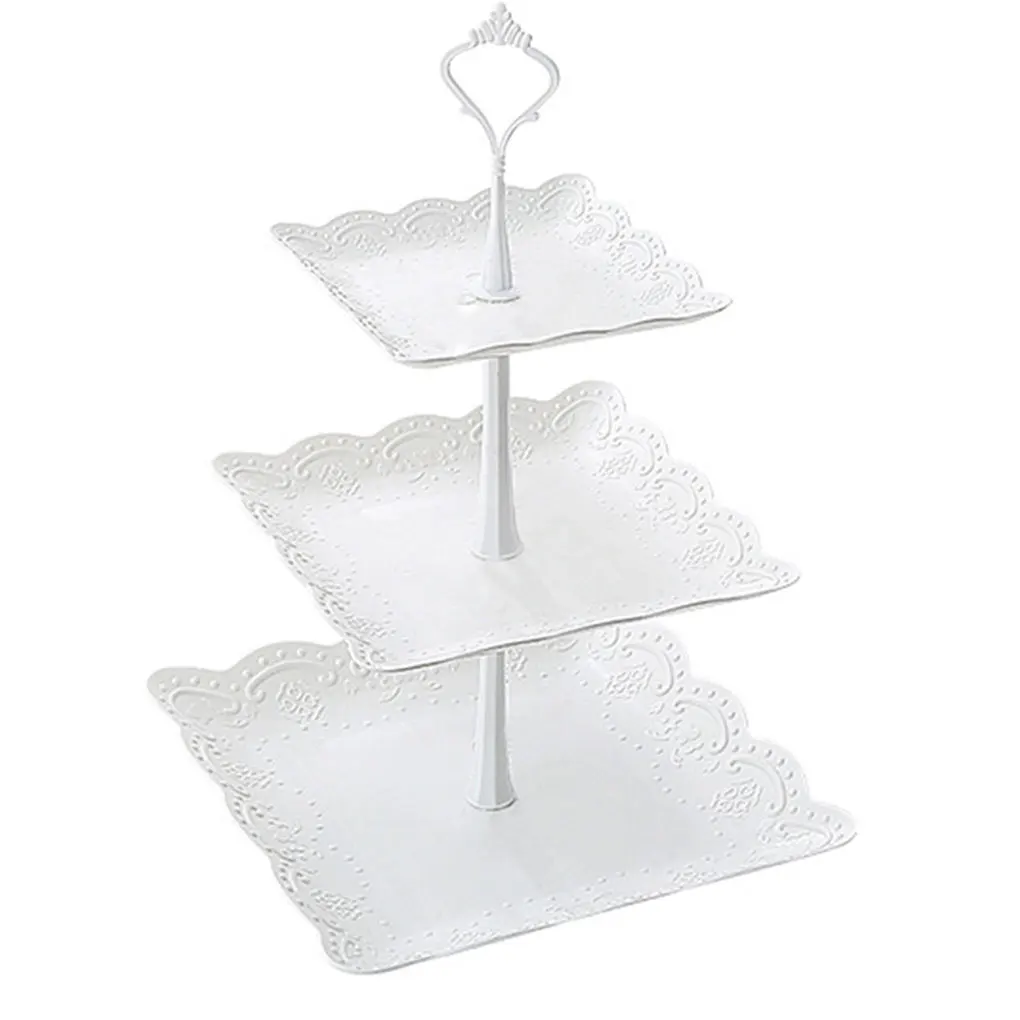 Cake Stand Home Restaurant Candy Fruit Dessert Service Trays Food Holder Three Layer Display Tray Pastry Stands