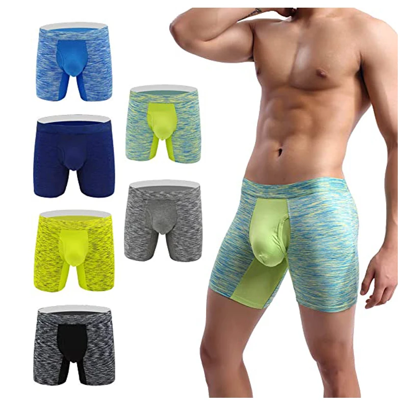 4Pcs Men's Polyester Pouch Underwear Performance No Ride Up Boxer Briefs