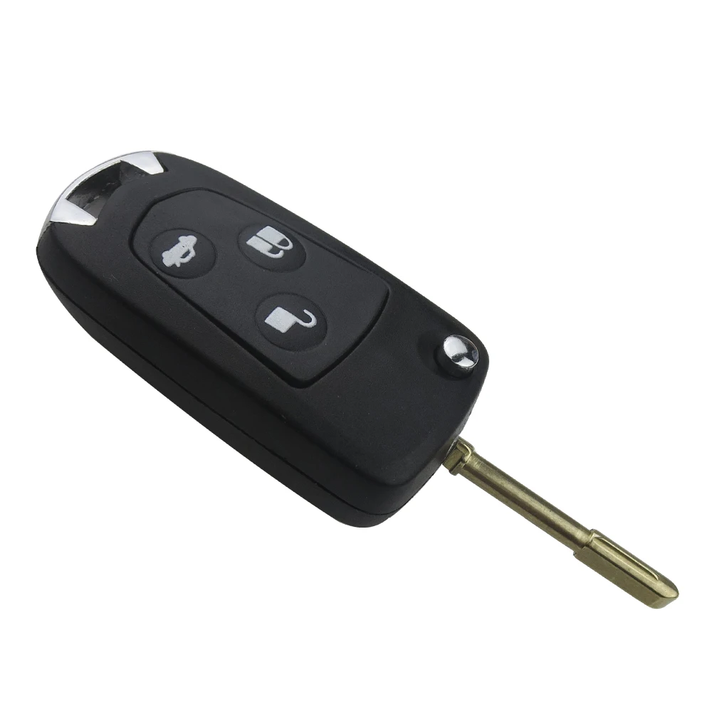 Okeytech-Car Modificado Flip Remote Key, 3 botões, FO21, HU101, Fob Shell para Ford, Focus, Mondeo, Fiesta, C-MAX, fusão, trânsito, KA