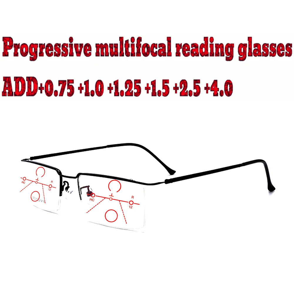 

Прогрессивные многофокальные очки для чтения, деловые мужские очки с полной оправой, удобные TR90 + 1,0 + 1,5 + 1,75 + 2,0 + 2,5 + 3 + 3,5 + 4