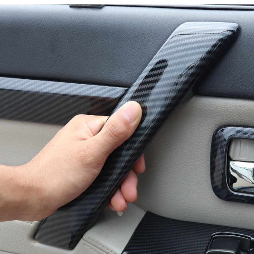 4 pc Carbon Fiber Color Side Door Handle trim Cover Fit For Mitsubishi Pajero V93/V97 2007-2020 Interior Modification Auto Parts