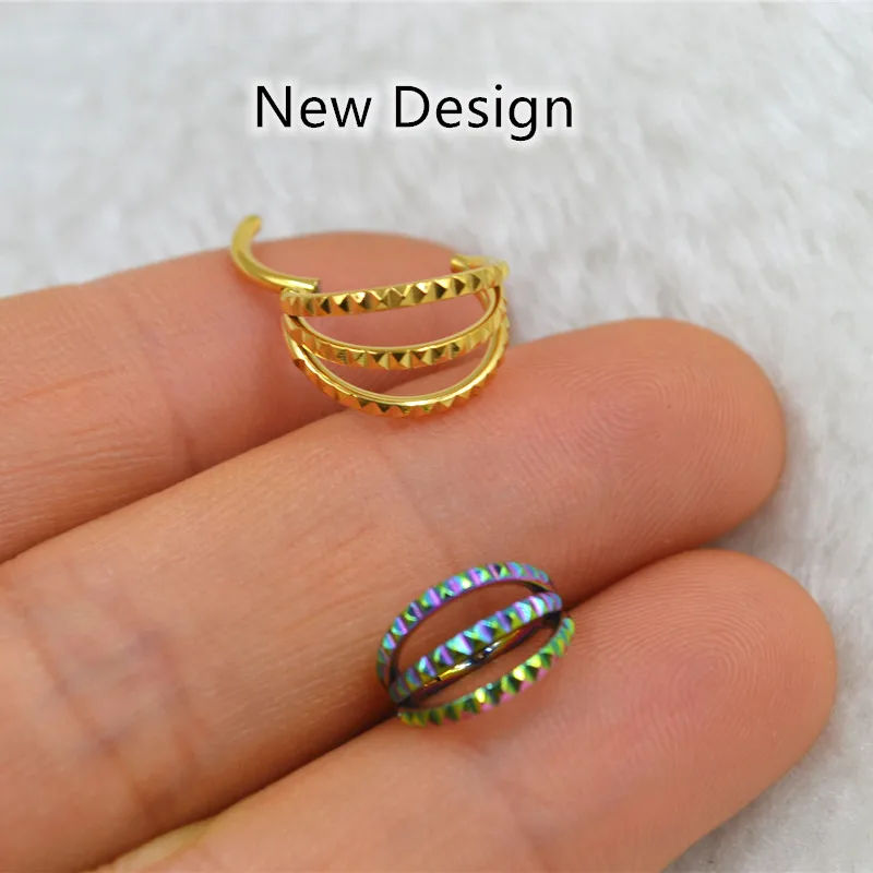 

20pcs/Lot 316L Surgical Steel Nose Hinged Segment Septum Clicker Rings Earring Ear Cartilage Helix Hoop Tragus Rings New