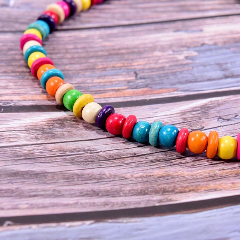 UDDEIN Multi Layer Handmade Wood Long Necklace For Women Big Flower Collar Colorful Beads Jewelry Bohemain Necklace & Pendant