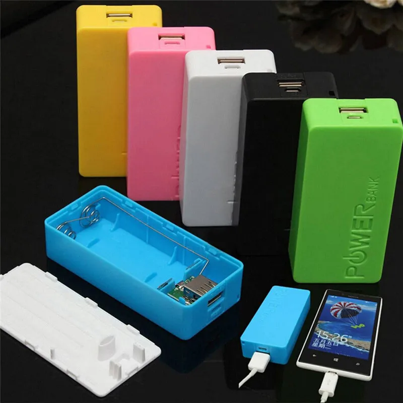 DIY External Mobile Power Bank Case Box For 5600mAh 18650 Battery General Charger Backup Battery Charger Case With Key Chain