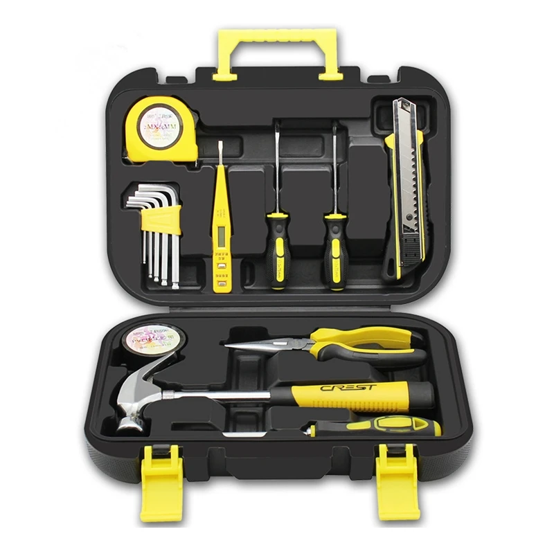 Household Repair Tool Set Home Hardware Combination Manual Repair Toolbox Plier Socket Wrench Saw Screwdriver Knife Daily Use