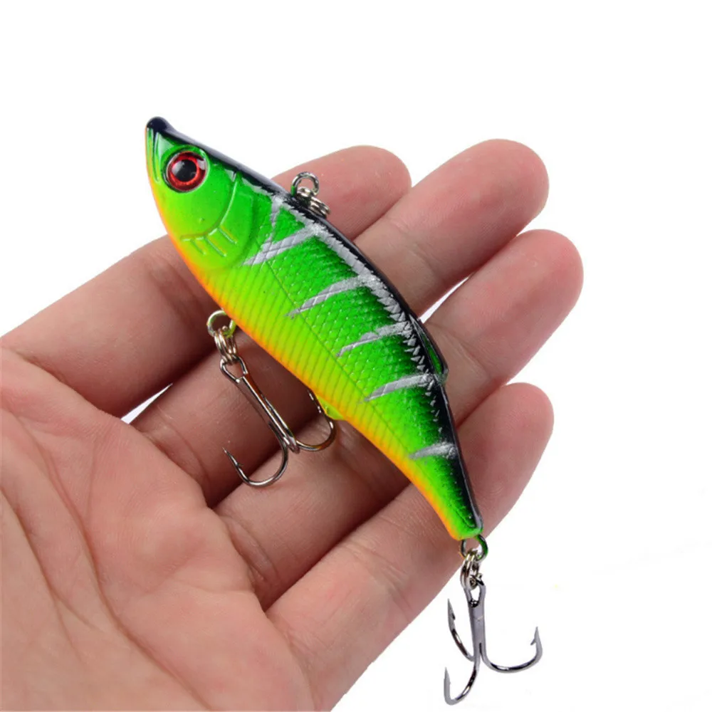 1Pcs VIB Hard Fishing Lure 7cm 10g Sinking Vibration Rattling Crankabit Wobblers Artificial Bait Bass Carp Tackle 3D Eyes