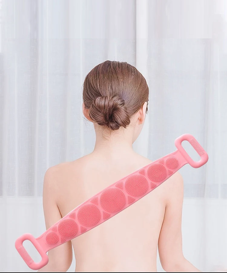 Silikon-Körperschwamm, Peeling, Rückenwäscher, Reiben, Peeling, Massage, Ganzkörper-Badewannen-Werkzeug, umweltfreundlich, für die Dusche, Anti-Rutsch – Detail 4