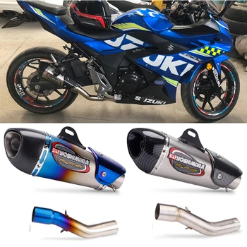 Yoshimura Alpha Motorcycle Exhaust Muffler Escape Moto db killer with Slip-On Middle Link Pipe For SUZUKI GSX250 GSX250R DL250