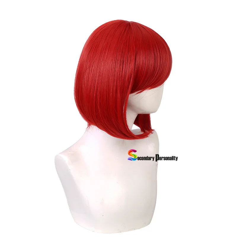 Yumeno Himiko Dark Red Color Wig Danganronpa: Trigger Happy Havoc Cosplay Short Wig Hair Synthetic Cosplay Wig