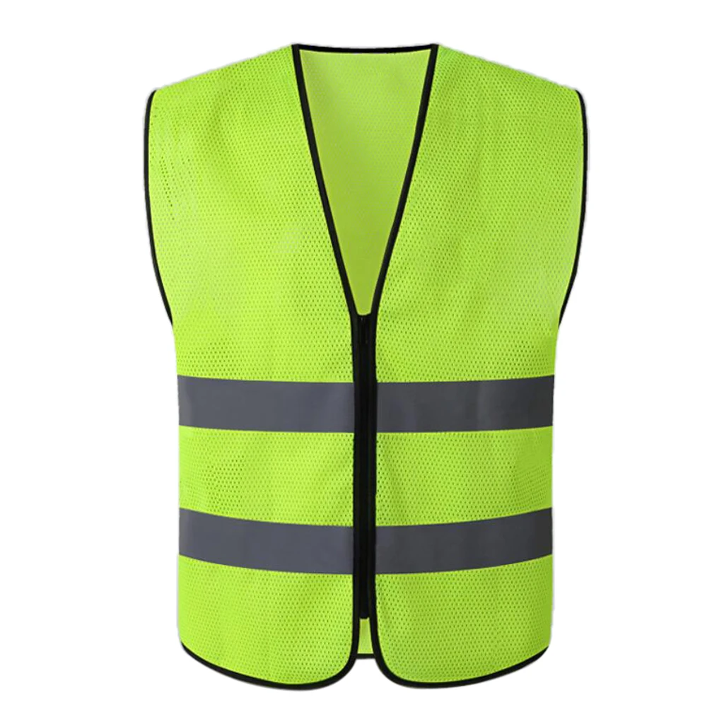 High Visibility Zipper Front Safety Vest With Reflective Strips, Premium, 2 Colors Optional