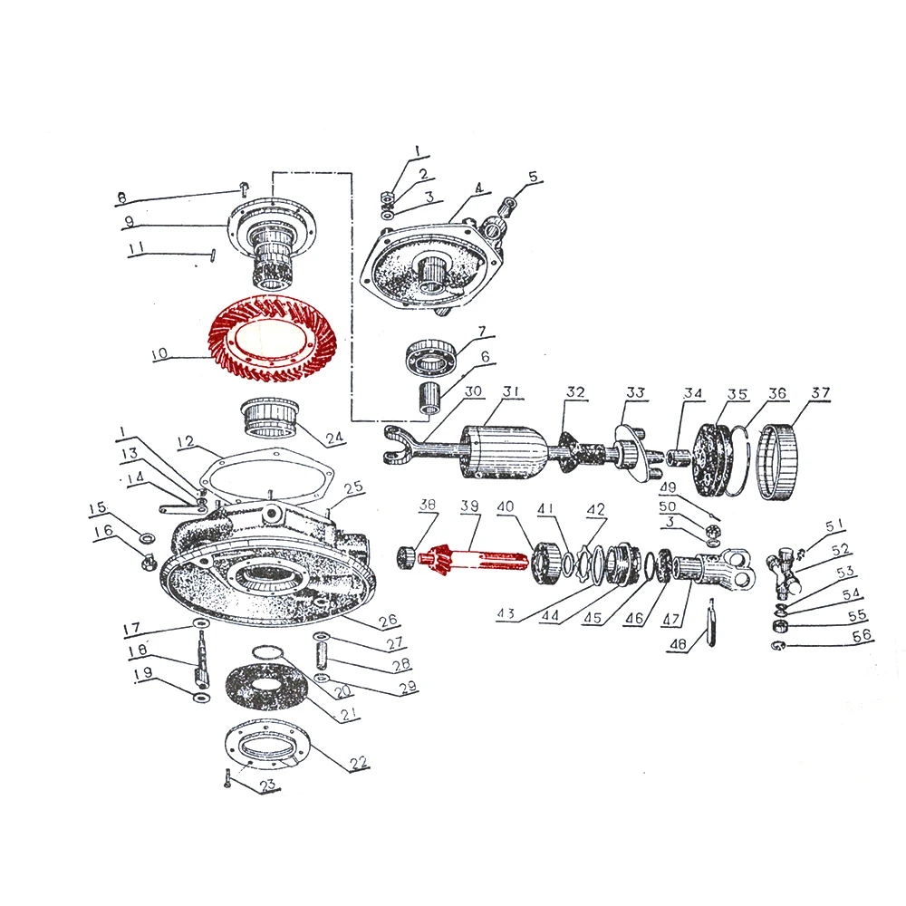 ZSDTRP final drive gears for CJ-K750 With 9:35 / 8:37 gear ratio Original rear driving gear