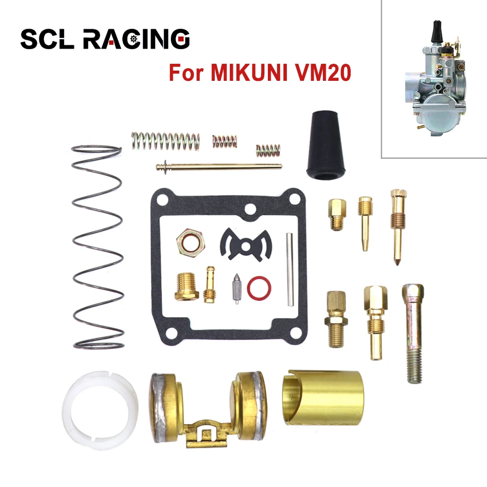 SCL Racing Motorcycle Carburetor Carb Repair Kit With Spare Jets For Mikuni VM20 Carburetor repair kit