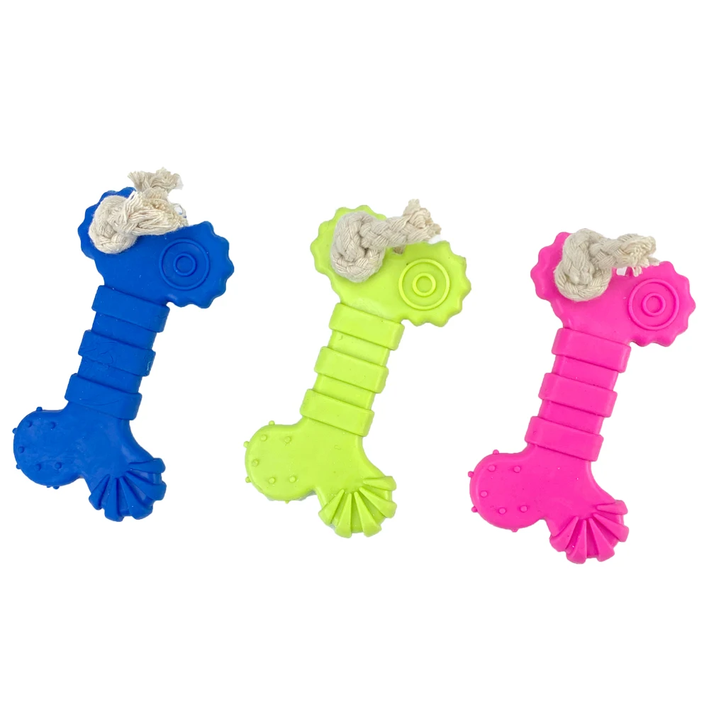 Bone Rubber Pet Dog Toys Cotton Rope Dog Chew Indestructible Toys Dogs Play Supplies Pet Toys Dog Bite Accessories