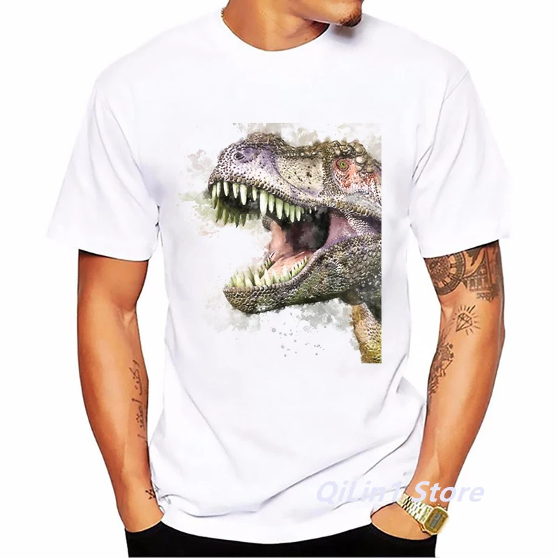 Funny T-Shirt Men Jurassic Dinosaur Animal Print Tshirt Homme Harajuku Kawaii Clothes Summer Fashion T Shirt Hombre Streetwear