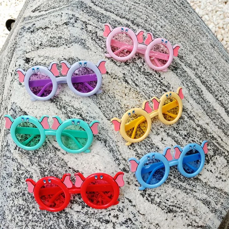 Children Cartoon Sunglasses Elephant Sun Glasses Anti-UV Spectacles Baby Round Frame Eyeglasses Ornamental Adumbral A++