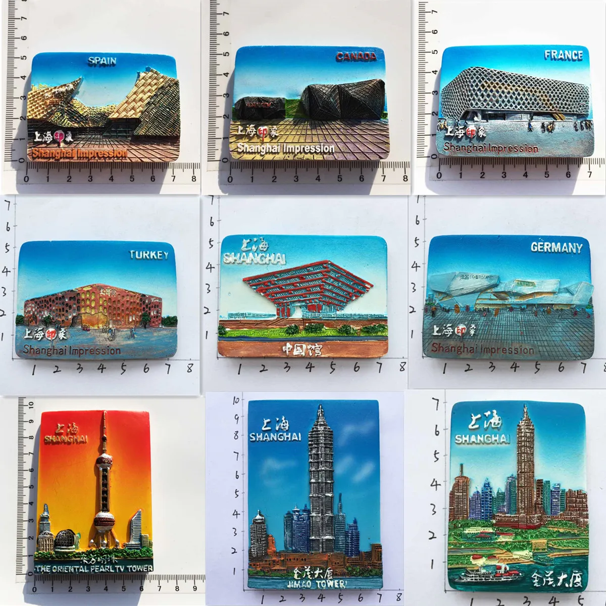 

Shanghai 3D Impression World Expo Fridge Magnet Tourist Souvenirs Refrigerator Magnetic Stickers Travel Collection